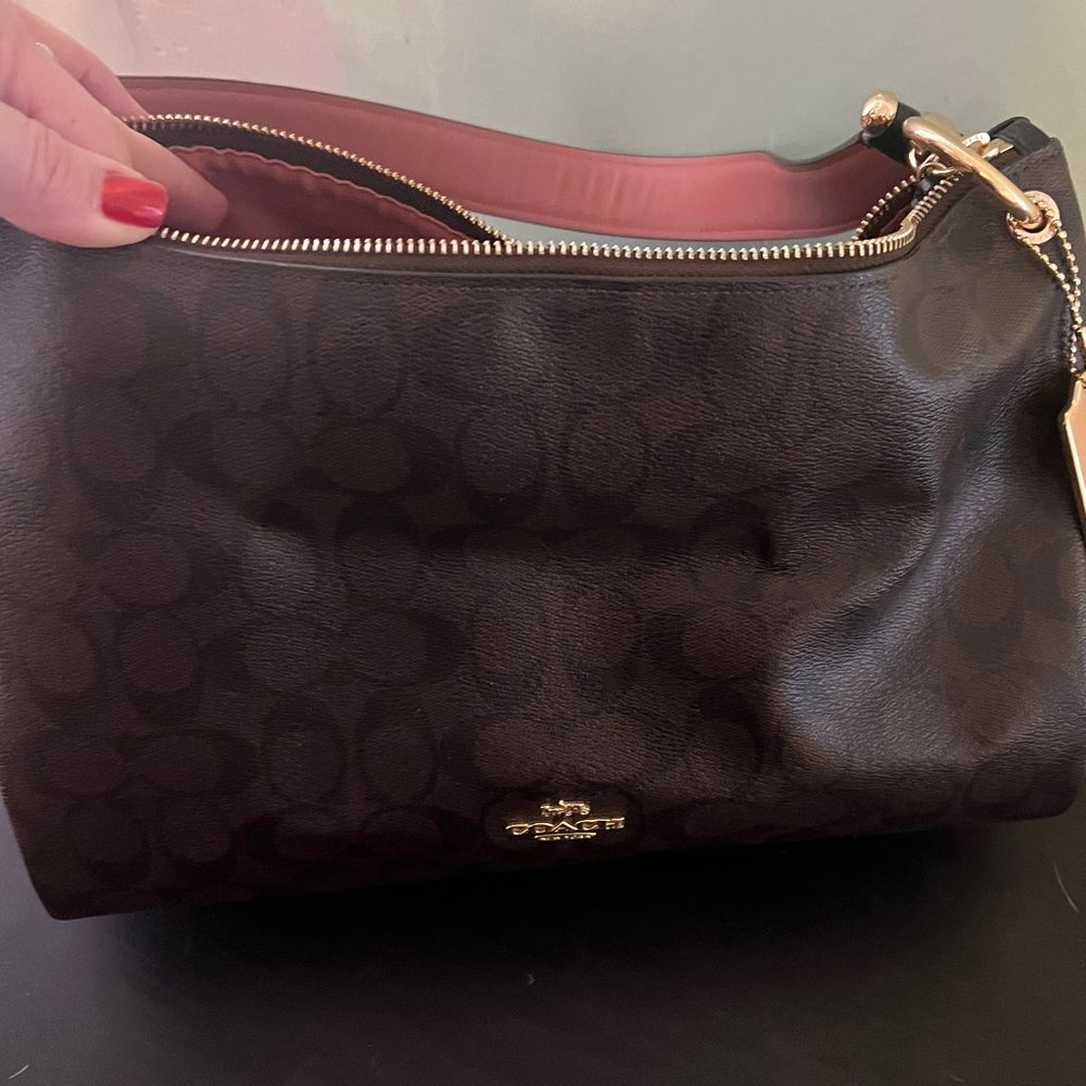 Brown/Pink leather Coach bag